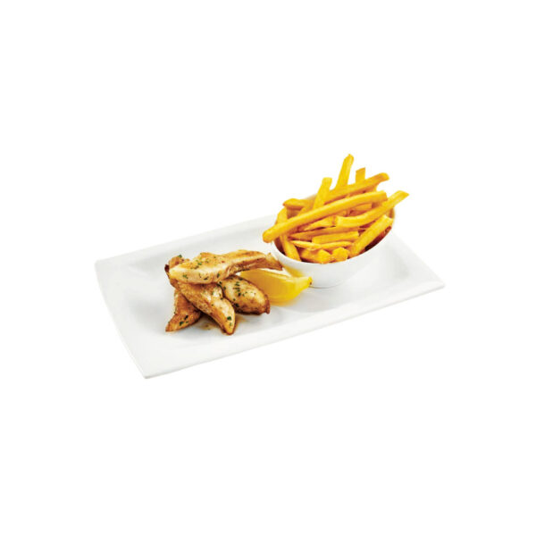 Grilled chicken breast served with crispy French fries at La Plaza Málaga Bar, kids menu