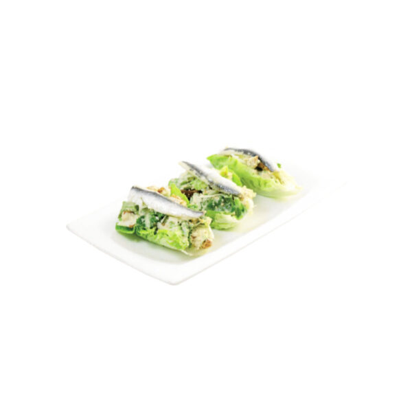 Little gem lettuce with white anchovies